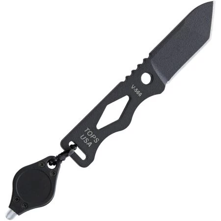 TOPS Knives TOPS CHI01 Chico Fixed Black Traction Coating Blade Knife With Carbon Steel Construction