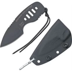 TOPS Knives TOPS BBC01 Baghdad Box Cutter Fixed Black Traction Coating Blade Knife With High Carbon Steel Construction