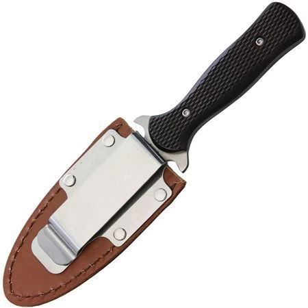 Rough Rider 1810 Small Double Edge Stainless Dagger Blade With Black Checkered Synthetic Handle - Image 3