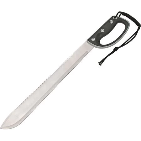 Rite Edge CN926813 Stainless Sawback Blade Machete With Black And Gray Rubber Handle