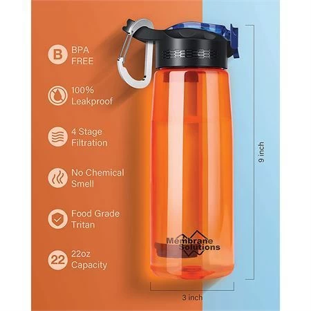 Simpure 008 Water Filter Bottle Orange - Image 2