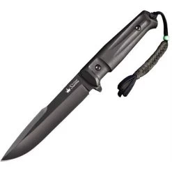 Kizylar 0206 Delta Tactical Echelon Series Fixed Stainless Broad Tip Blade Knife With Black Kraton Handles