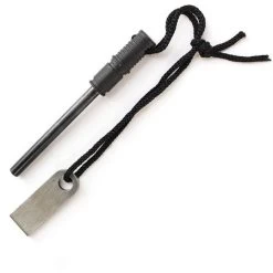 Schrade HFS1 Large Ferro Rod With Striker Plate And Black Cord Lanyard