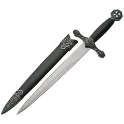 China Made 211166 Celtic Stainless Dagger Fixed Blade Knife With Black Metal Handle