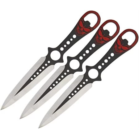 China Made 205 Skull Thrower 3 Pc. Set Fixed Blade Knife