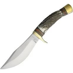 Rough Rider 1632 Hunter Fixed Blade Knife With Stag Bone Handle
