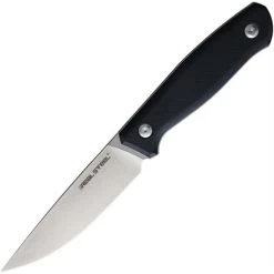 Real Steel 3811 Real Steel Arbiter Fixed Blade Stonewash With Black G10 Handle