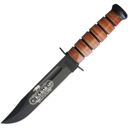 Ka-Bar 9190 Ka-Bar Knives 120th Anniversary US Army Fixed Blade Knife With Stacked Leather Handle