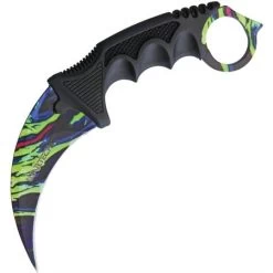 Miscellaneous 4374 Neck HyperBeast Knife With Black Finger Grooved Nylon Handle