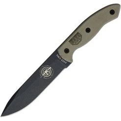 ESEE CM6TGM CM6 Combat Tactical Knife With Green Canvas Micarta Handle