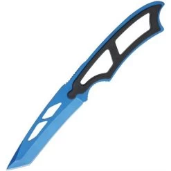 China Made 211430BL Blue Blade Neck Knife With Black ABS Handle