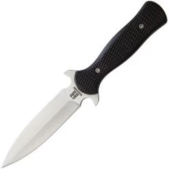 Rough Rider 1810 Small Double Edge Stainless Dagger Blade With Black Checkered Synthetic Handle