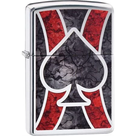 Zippo 28952 Ace Spade Lighter With High Polish Chrome Construction