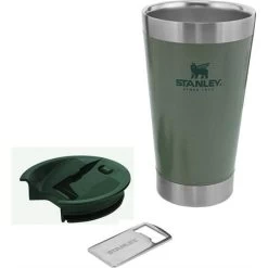 Stanley 1704055 Stay Chill Beer Pint 16oz Hammertone Green Mug With Stainless Construction