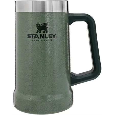 Stanley 2874029 Hammertone Green Big Grip Beer Stein 24oz With Stainless Construction