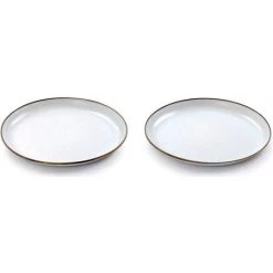 Barebones 391 Enamel Plate Set Eggshell