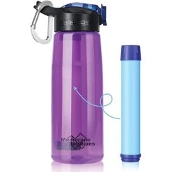 Membrane Solutions LOEWB007 Water Filter Bottle Purple